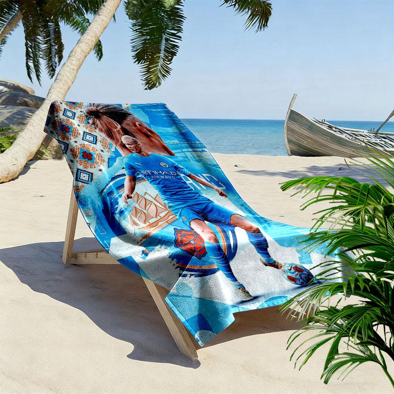 Manchester City F16.C Print Beach Towel, Large Soft Quick Dry Towel for Beach Camping Swimming