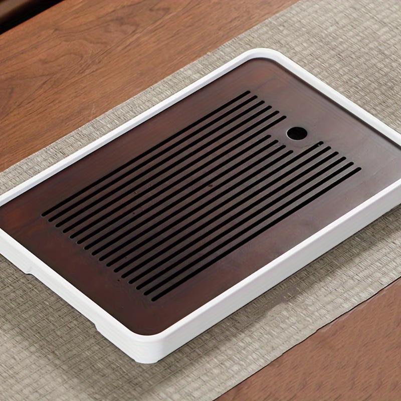 1ks Bambusový čínský Kung Fu podnos na čaj se zásobníkem vody Malý čajový stolek Podnos na čajové nádobí Hrnek na čaj Odkapávací podnos pro domácí čajovnu Restaurace Hotelový čajový doplněk