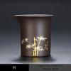 Purple Clay Gongdao Cup with Gold Trimming Ceramic Gong Cup Even Cup Kung Fu Tea Set Tea Sea Tea Divider Tea Strainer Accessories