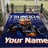 Custom Name Yuki Tsunoda Crystal Velvet Floor Rug Personalized Text Soft Carpet Home Decor