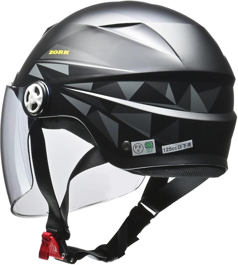 Lead Industries ZORK Motorcycle Half Matte Large Size Helmet, Black, (Under 60-62cm)