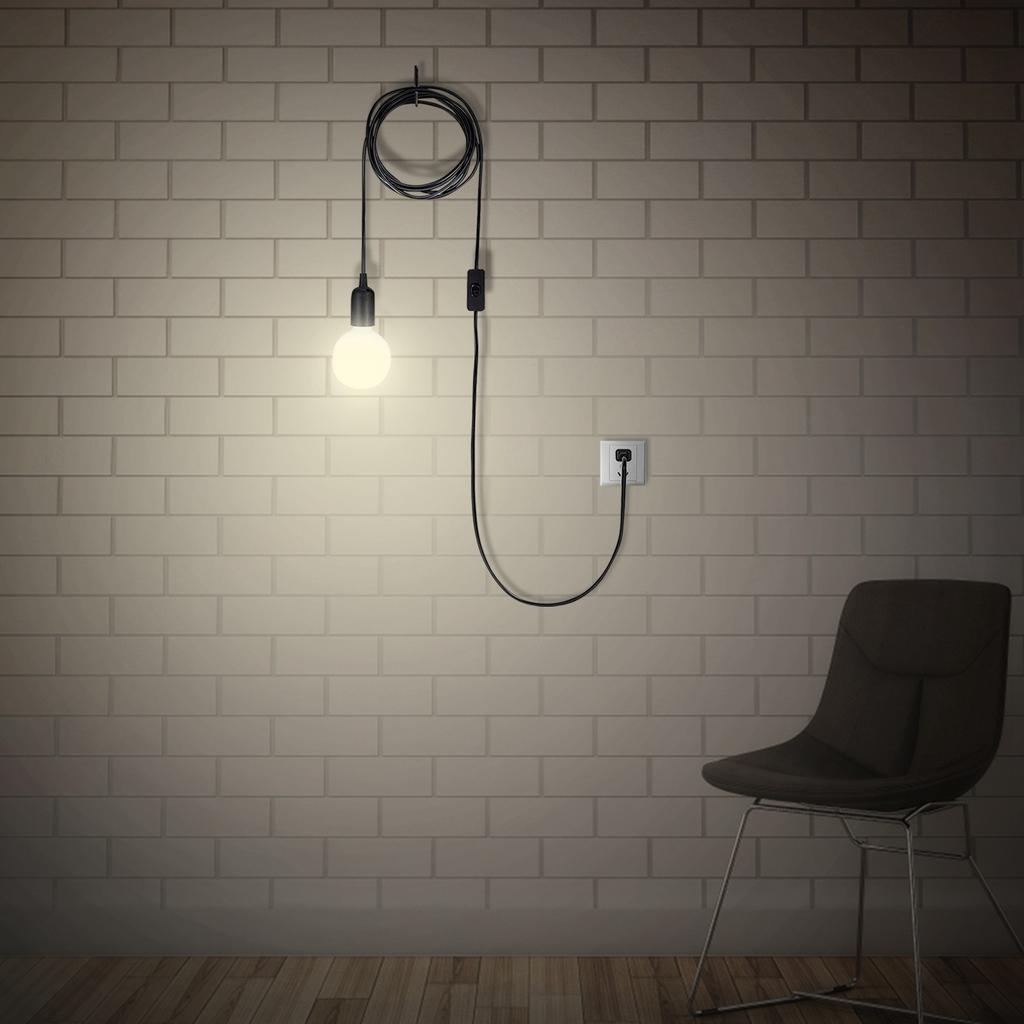 E27 Spiral Socket With Wire Head, Household Pendant Lamp Head, Hanging Spiral Socket Lamp Holder