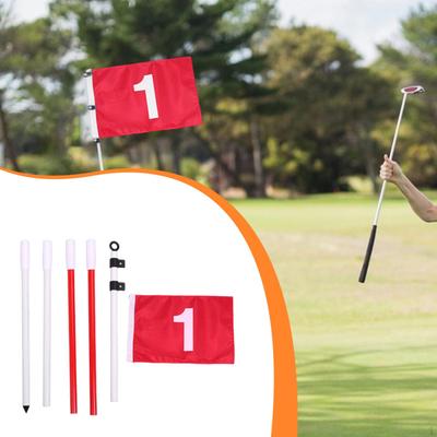 Golf Flagstick 5 Section Design Pin Flag Red for Putt Training Backyard Men Women