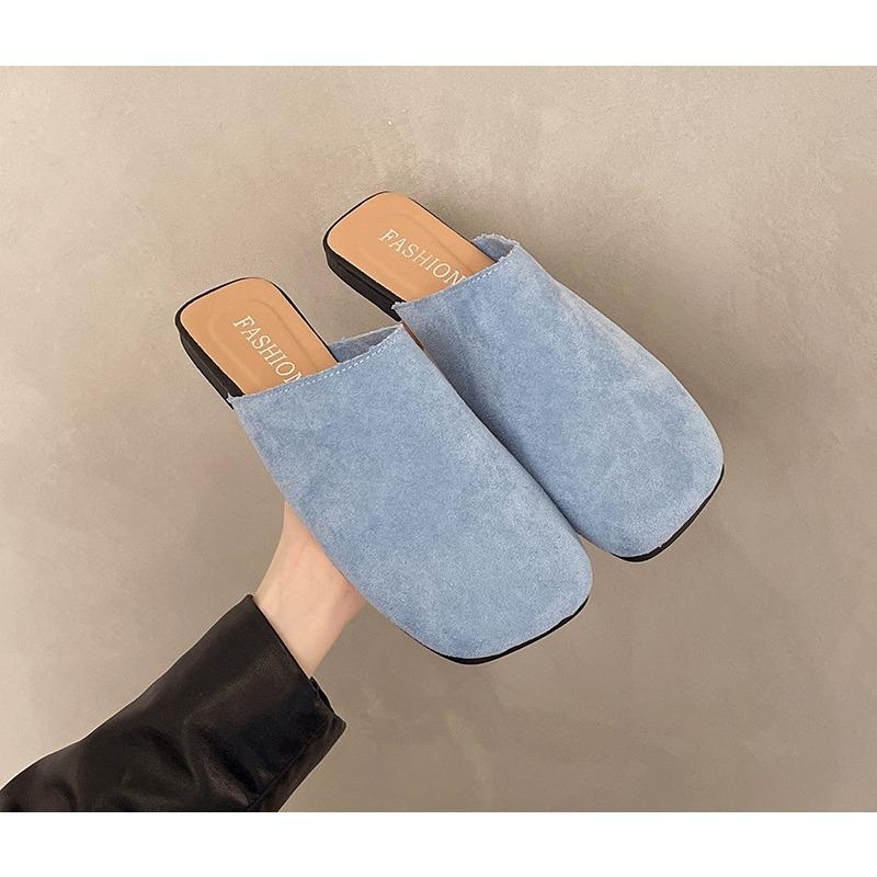 2026 Herbst Damen Flache Schuhe Mode Runde Spitze Slip-on Mules Schuhe Weicher Flacher Absatz Outdoor Lässig Kleid Sandalen Schuhe