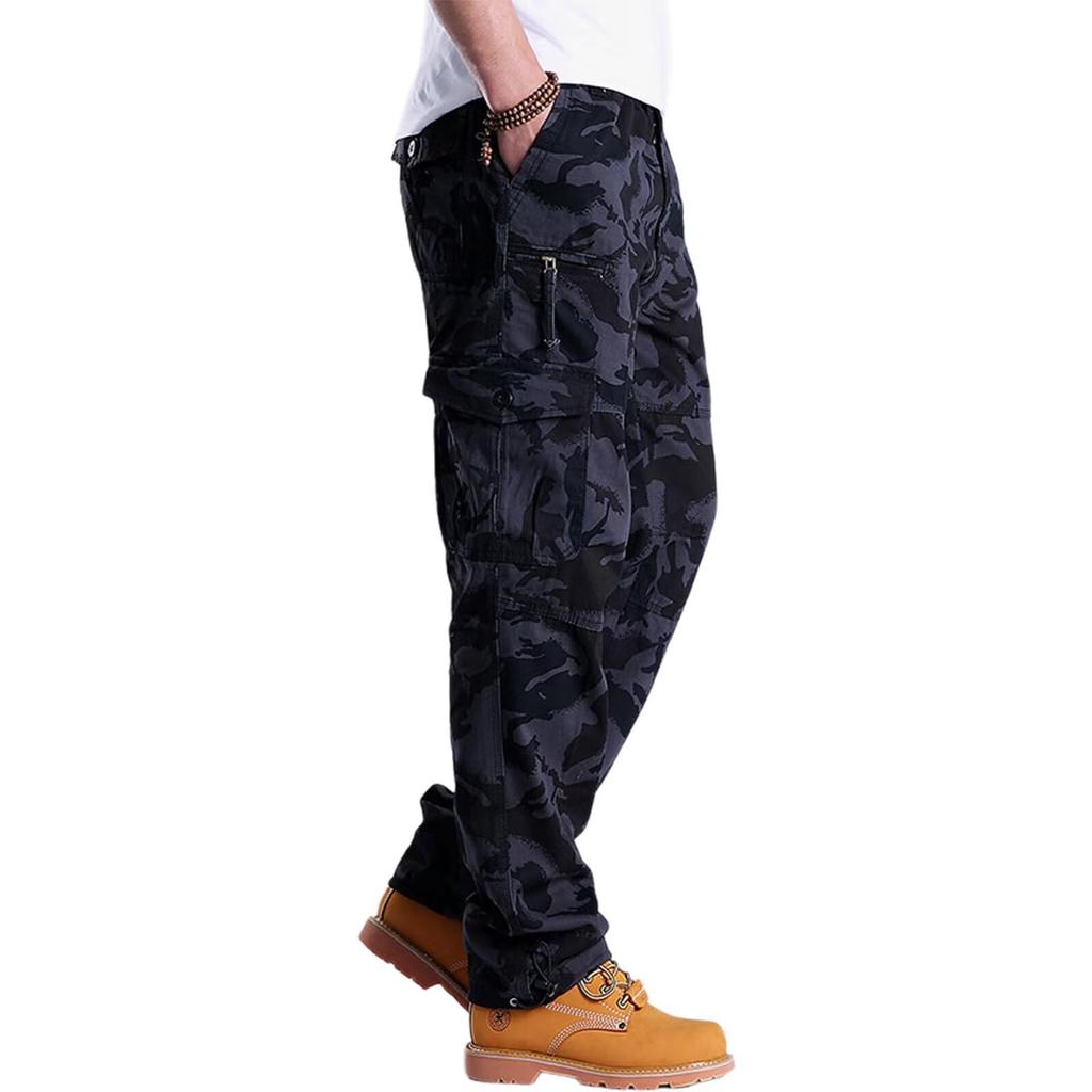 eleitchtee Cargo Long Outdoor Work Loose Elastic Winter Size Men's Pants, Workwear, Pants, Pants, Multi-functional, Multi-Pockets, Fit, Waist, Cotton,