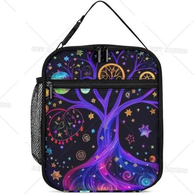 Magical Universe Tree of Life Stars Ball Art Lunch Bag for Men Women Meal Prep - Portable Large Capacity Storage Snack Lunch Box
