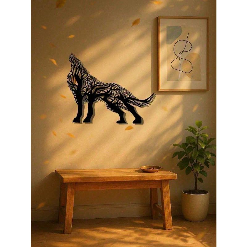 Gothic Wolf Metal Wall Art Black Animal Decor Spiritual Mystic Gothic Home Decor