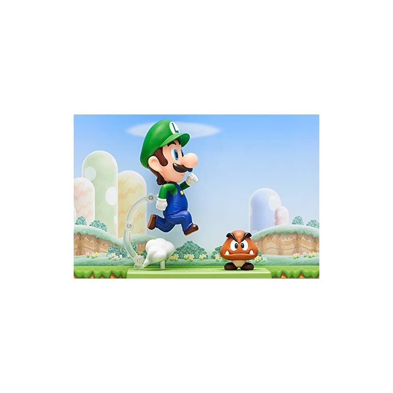 Good Smile Company Nendoroid Super Mario Luigi Non-scale Plastic Painted Movable Figure (Second Re-release)