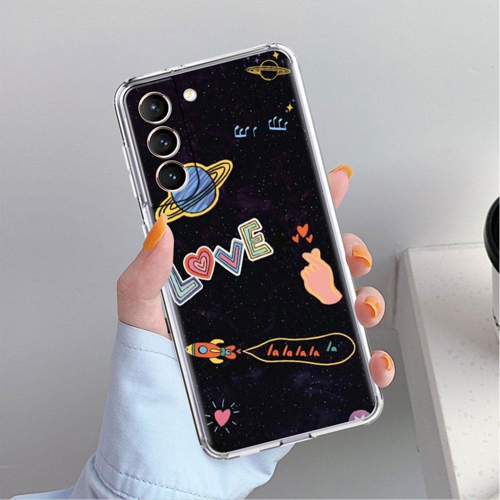 Mond Astronaut Klare Hülle Für Samsung Galaxy S22 S20 FE S21 S10 S9 Plus Note 20 Ultra 10 Lite Weiche TPU Handyhülle