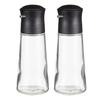 RISU Push-Type Soy Sauce Dispenser, Stavia Luxe Push Seasoning Dispenser, Black, M, 140ml [Set of 2]