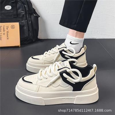 Pantofi noi de toamnă pentru bărbați, pantofi albi cu platformă pentru cuplu, pantofi sport casual versatili de bord pentru bărbați