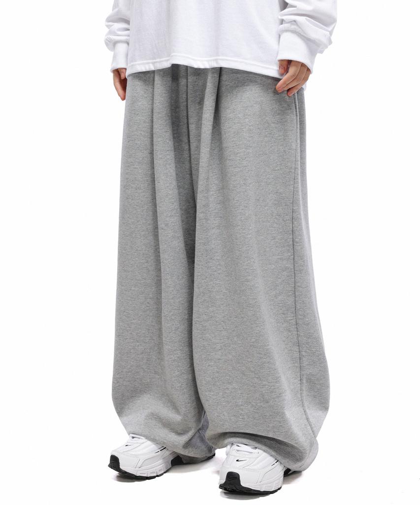 ANOTHER ARCHIVE Single-Pleat Wide Balloon Sweatpants_Gray
