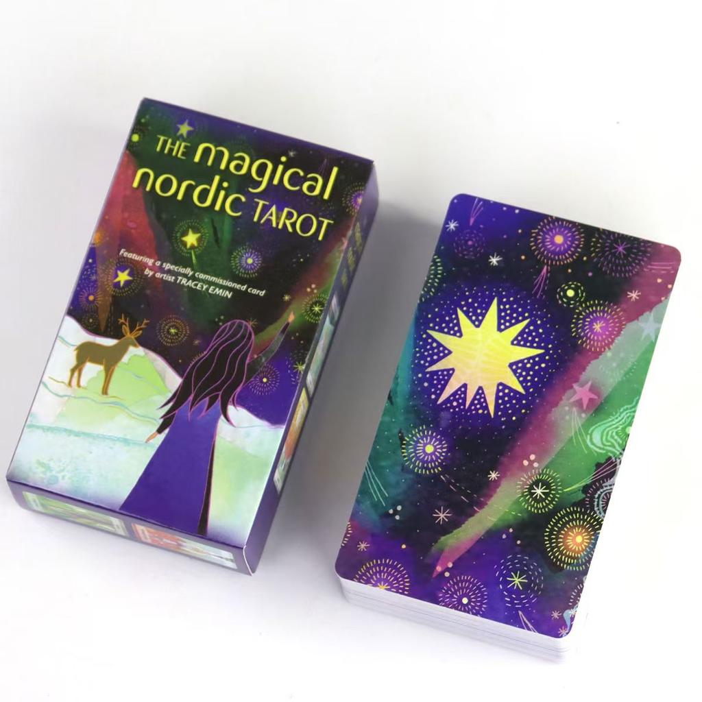10.3*6cm Magický severský tarot Kompletní balíček 79 karet inspirovaný starými severskými mýty a folklórem