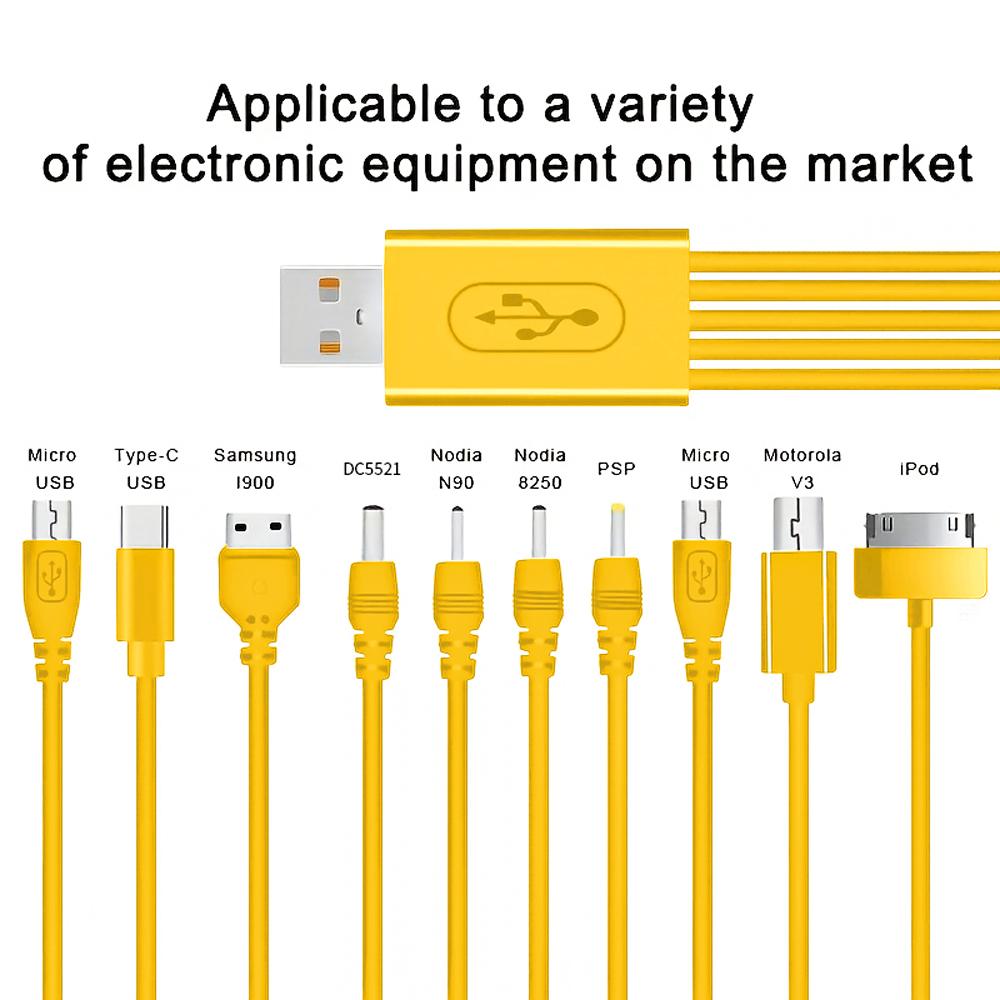 High Quality Multifunctional Ten-in-one Charging Cable Compatible With SP/3DS/NDSL/WiiU/PSP