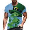 Summer Round Neck 3D St. Patrick's Day Green Printed Top Fashionable Casual Short Sleeved Men's T-shirts