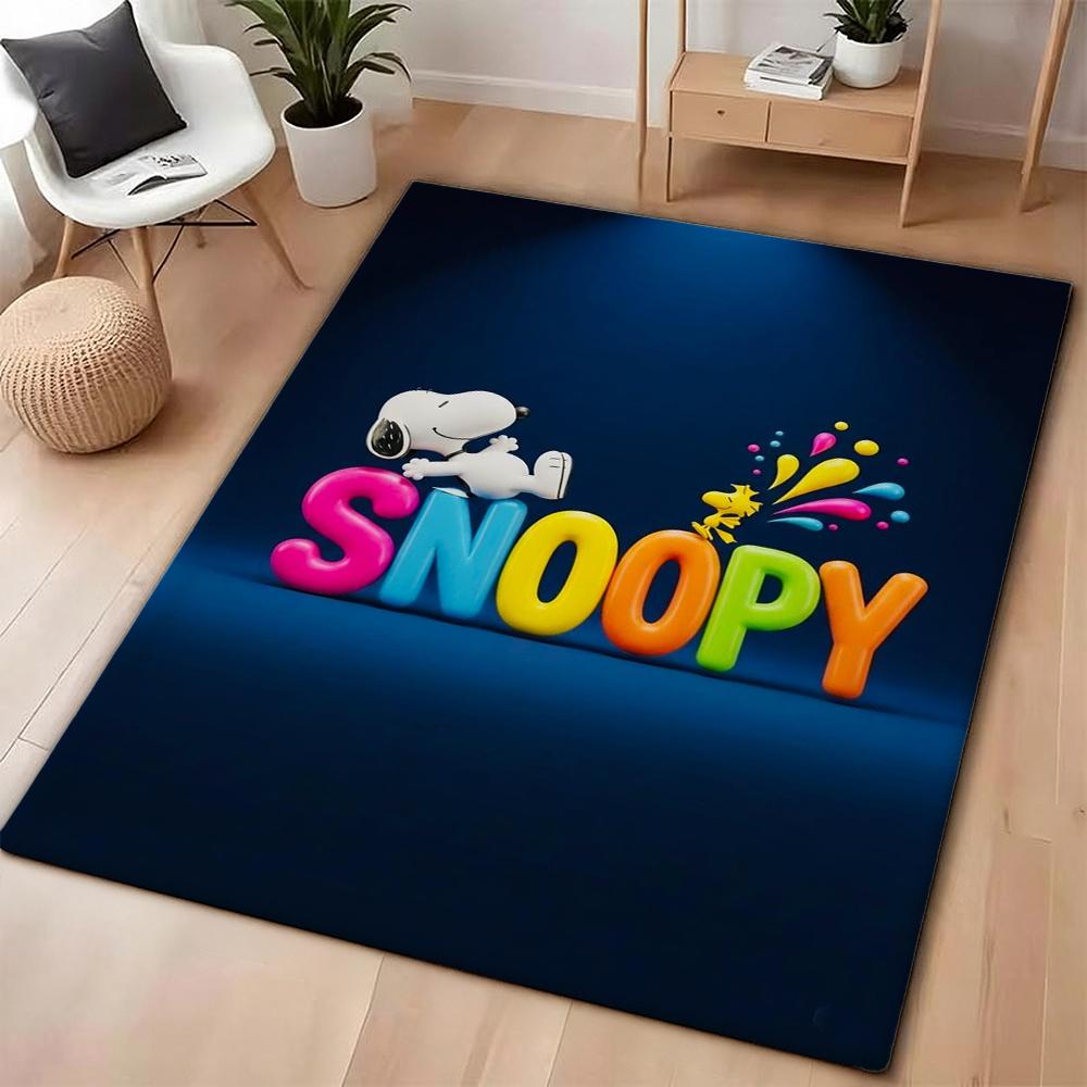 Snoopy Sweet Love Ride Rectangular Rug Nonslip Easyclean Carpet For Kids Bedroom Play Area Home Decor Great Holiday Gift