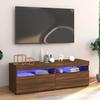 VidaXL TV Cabinet with LED Lights Brown Oak 120x35x40 Cm, Cabinet with Led Color, Tv Stand, Media Cabinet, 815674