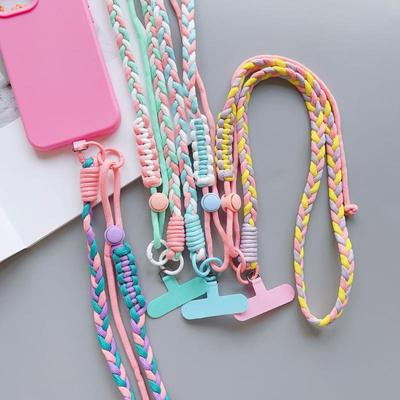 1 Piece Crossbody Can Carry Colorful Phone Lanyard Strap Hanging Chain Pendant Woven Mobile Phone Lanyard
