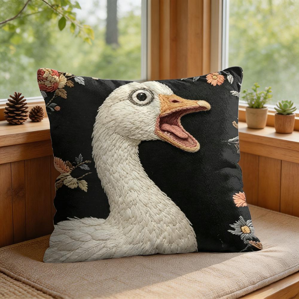 D Scream Animals Retro Cushion Cover Silky Short Plush Invisible Zipper Dustproof Sofa Pillow Case For Home Decor