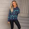 Autumn and Winter New Style Sweaters, Large Jacquard Knit Women's Autumn Street Fashion Knitted Sweater, Round Neck Top