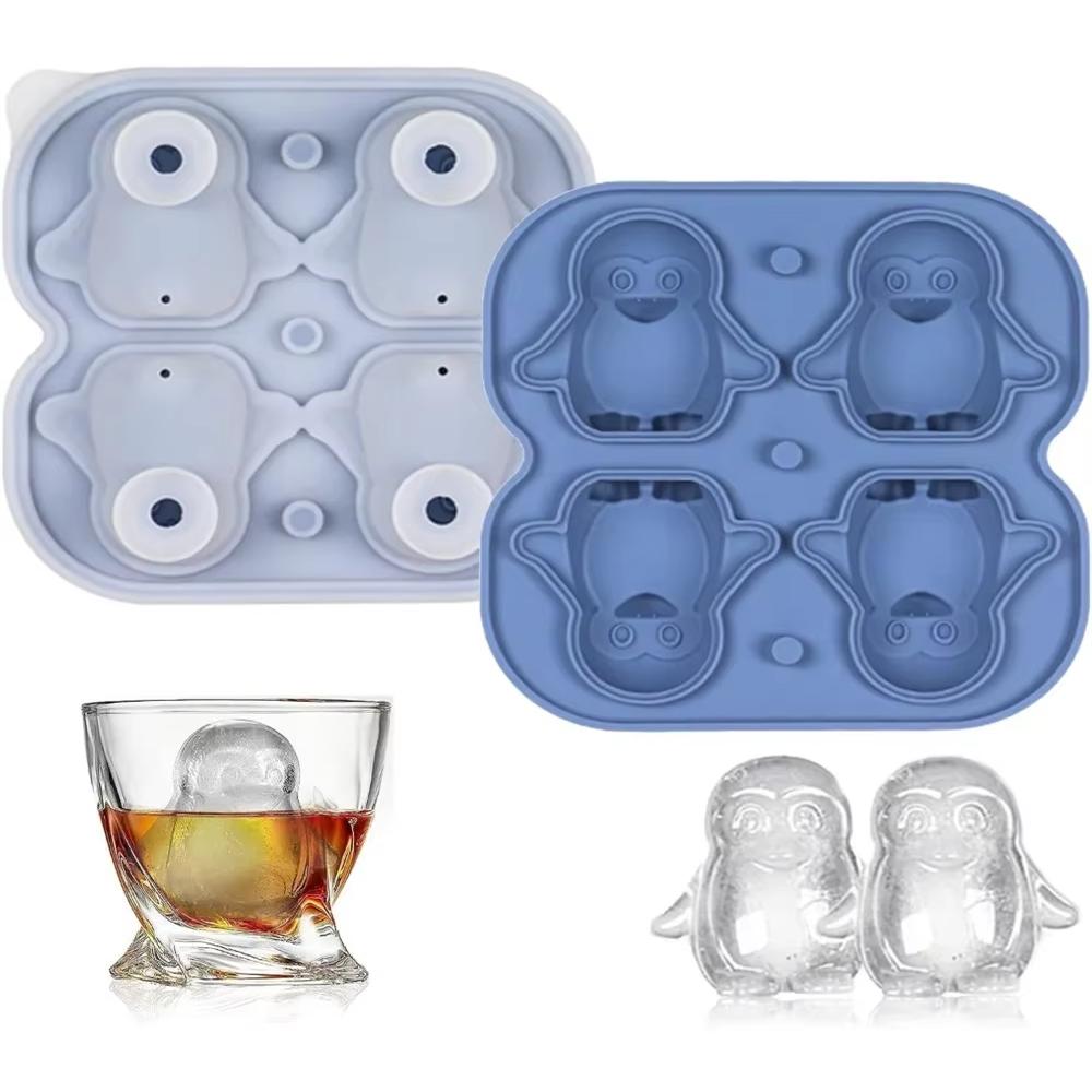 

Ice Cube Tray,Silicone Ice Cube Tray with Lid,Penguin Ice Cube Trays for Whiskey Cocktails Gin Beer Juice, DIY Ice Cube Mold синий