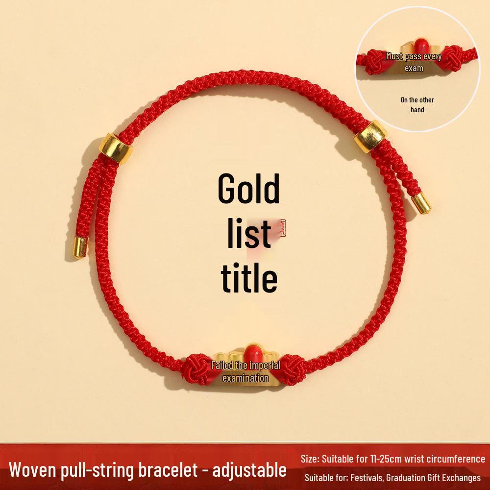 Five-Color Wenchang Graduation Koi Red Rope Bracelet
