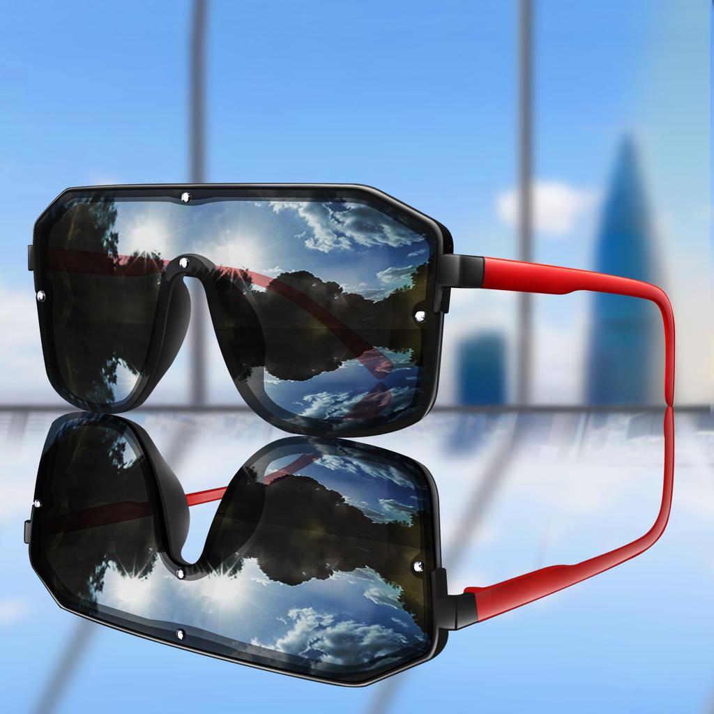 New Brand Fashion Square Big Frame Sunglasses Men Women Cycling Goggles Outdoor Sports Driving Travel Windproof Eyewear Festival