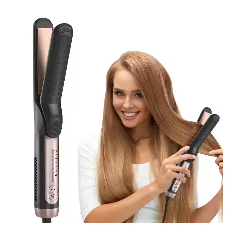 2 In 1 Cool Air Airflow Hair Styler Airflow Ionic Hair Blow Dryer Straight Shot Blow Drying Flat Iron LED Display Hair Styler