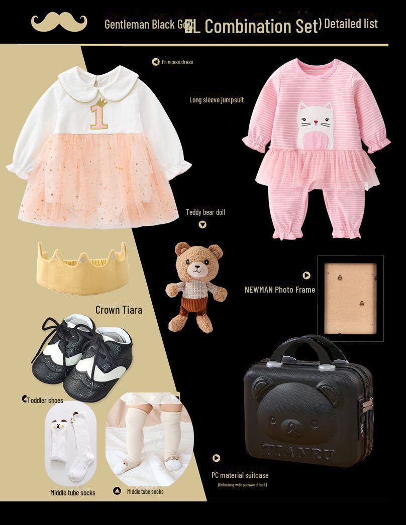 

Подарункова коробка для джентльмена: Дитячі повзунки та набір одягу для новонароджених до одного року - ідеально підходить для особливих випадків 66 cm