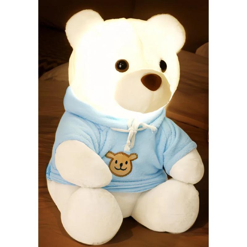 2026 Creative Plush Bear Tap Light with Type-C Charging – Bedroom Night Light Ornament