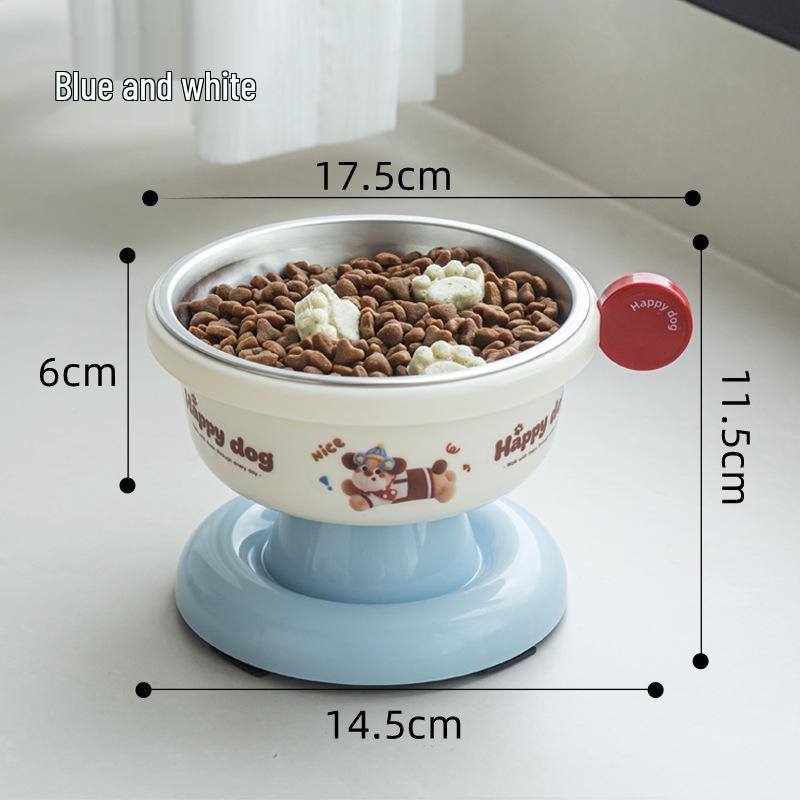 Elevated Stackable Stainless Steel Pet Bowl - Anti-tip Cat & Dog Feeder for Food & Water