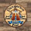 Oktoberfest-Biergartenschild, hölzerne Oktoberfest-Dekoration mit Bierkrügen, „Gute Freunde & Zeiten“, „Willkommen Prost!“ - Perfekt für Zuhause, Garage oder Männerhöhle
