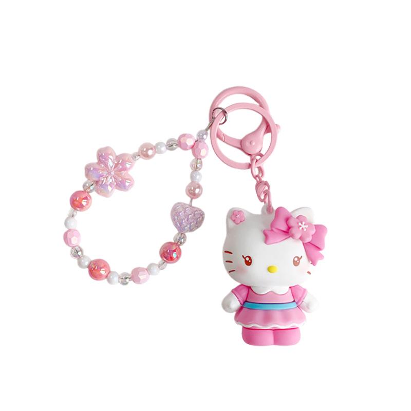 Sanrio Twinkling Cherry Blossom Hello Kitty & Kuromi Pendant Keychain Gift