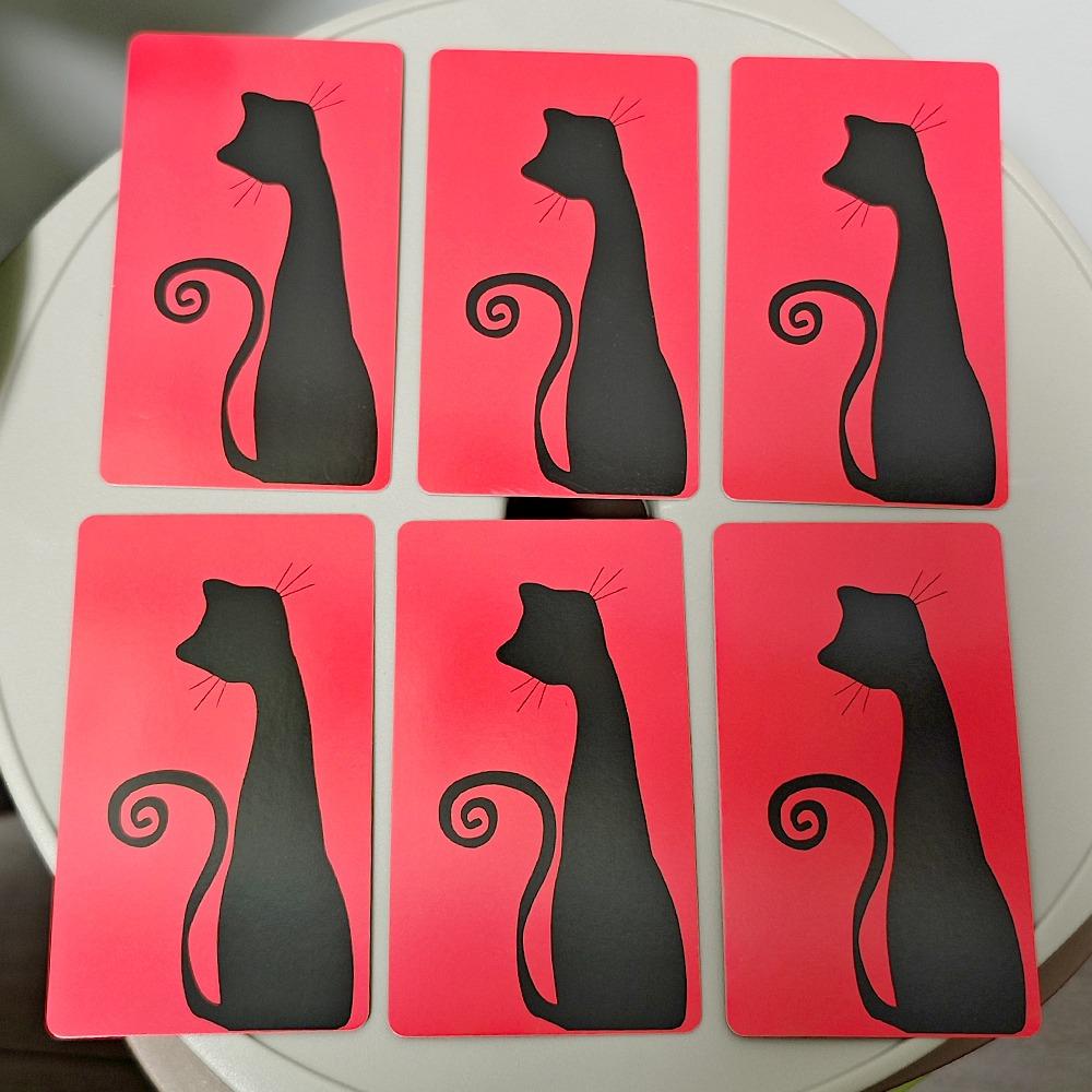 Black Cat Tarot Shadowy Cat Deck Feline Deck 78 Pcs Tarot Cards Based on Rider Waite System for Beginners 10.3*6cm