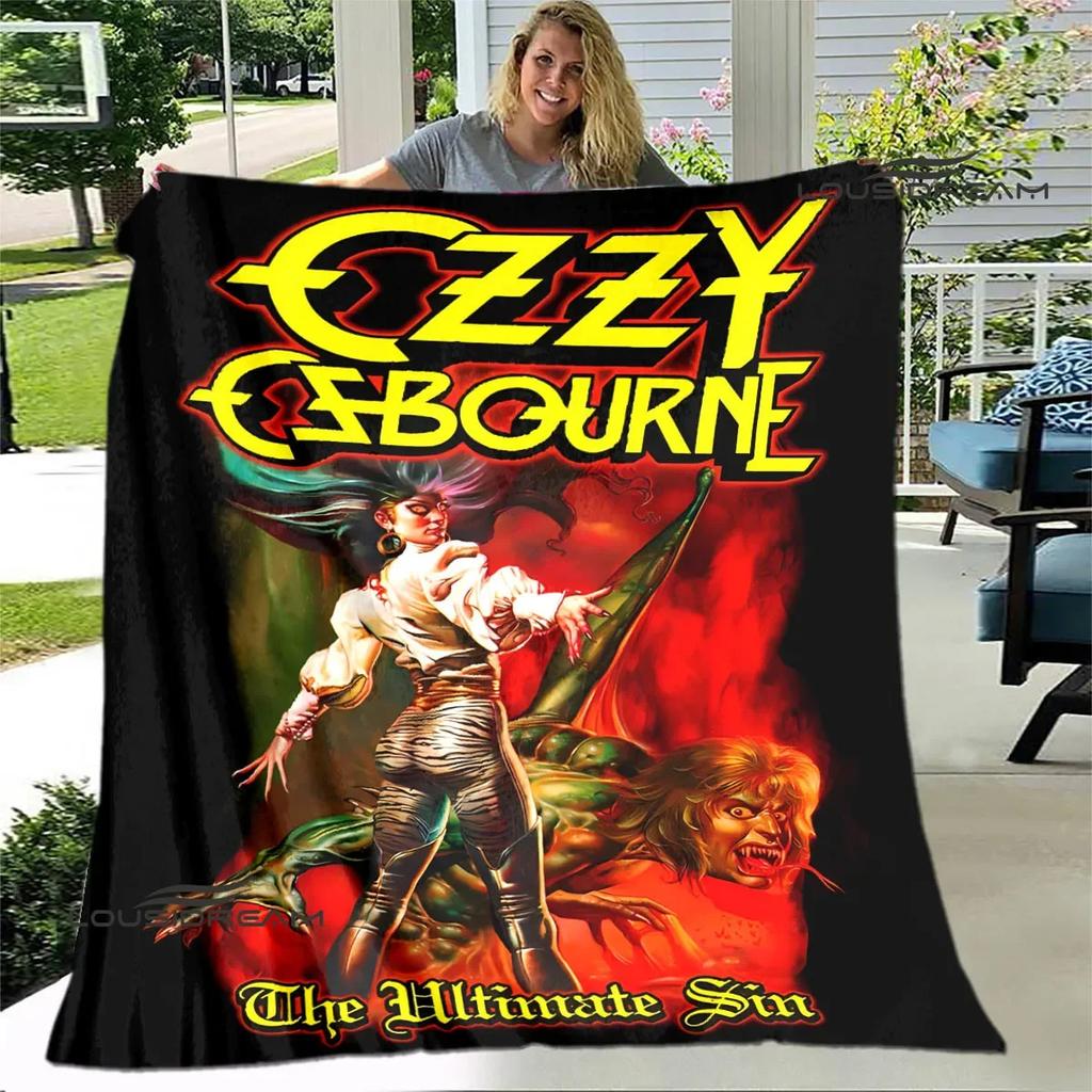 Ozzy Osbourne Retro-Druckdecken zum Warmhalten, weich und bequem, für Zuhause, Reisen, Bettdecke, Bettbezüge, Geburtstagsgeschenk