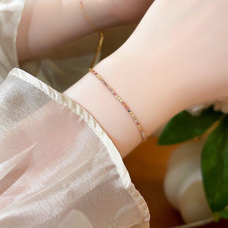 

Accessible Luxury Weeks Same Style Women s Color Twin Pearl Bracelet Color zircon bracelet