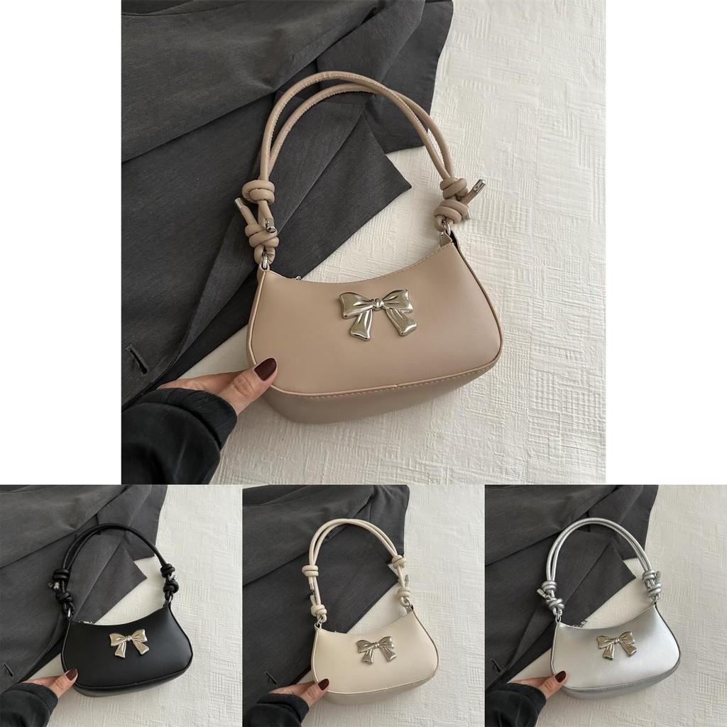 Trendy Pu Material Women's Bowknot Underarm Bag Chic Summer Shoulder Purse