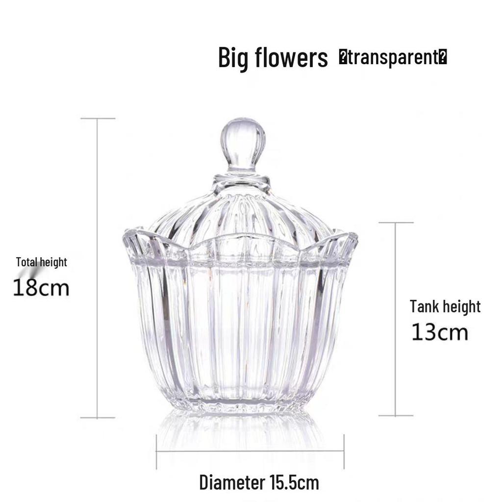 European Glass Candy Jar with Lid – Transparent Storage for Tea, Snacks, Seasonings, Candy, and Dried Fruit