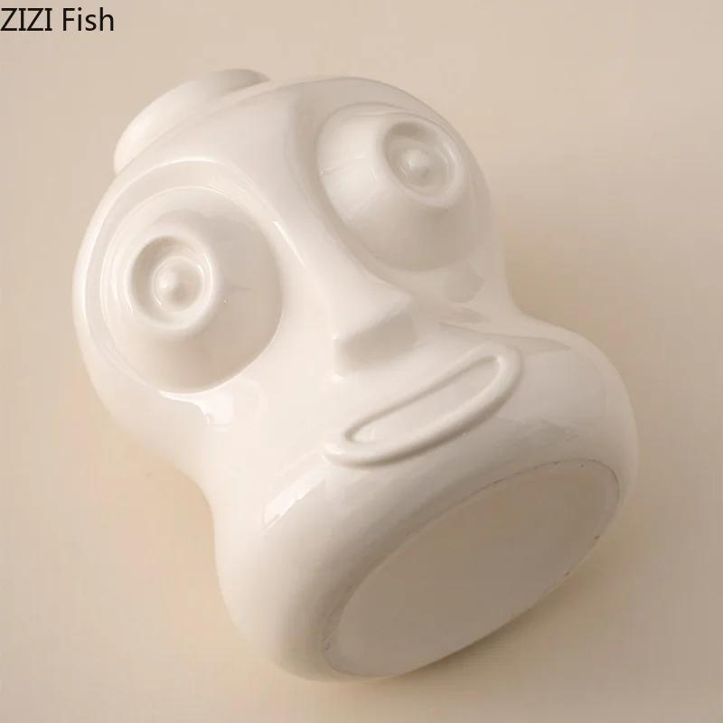 Creative Big Eyes Figures Ceramic Vase Plant Pots Table Decoration Flowers Arrangement Creative Floral Vase Room Aesthetic Decor