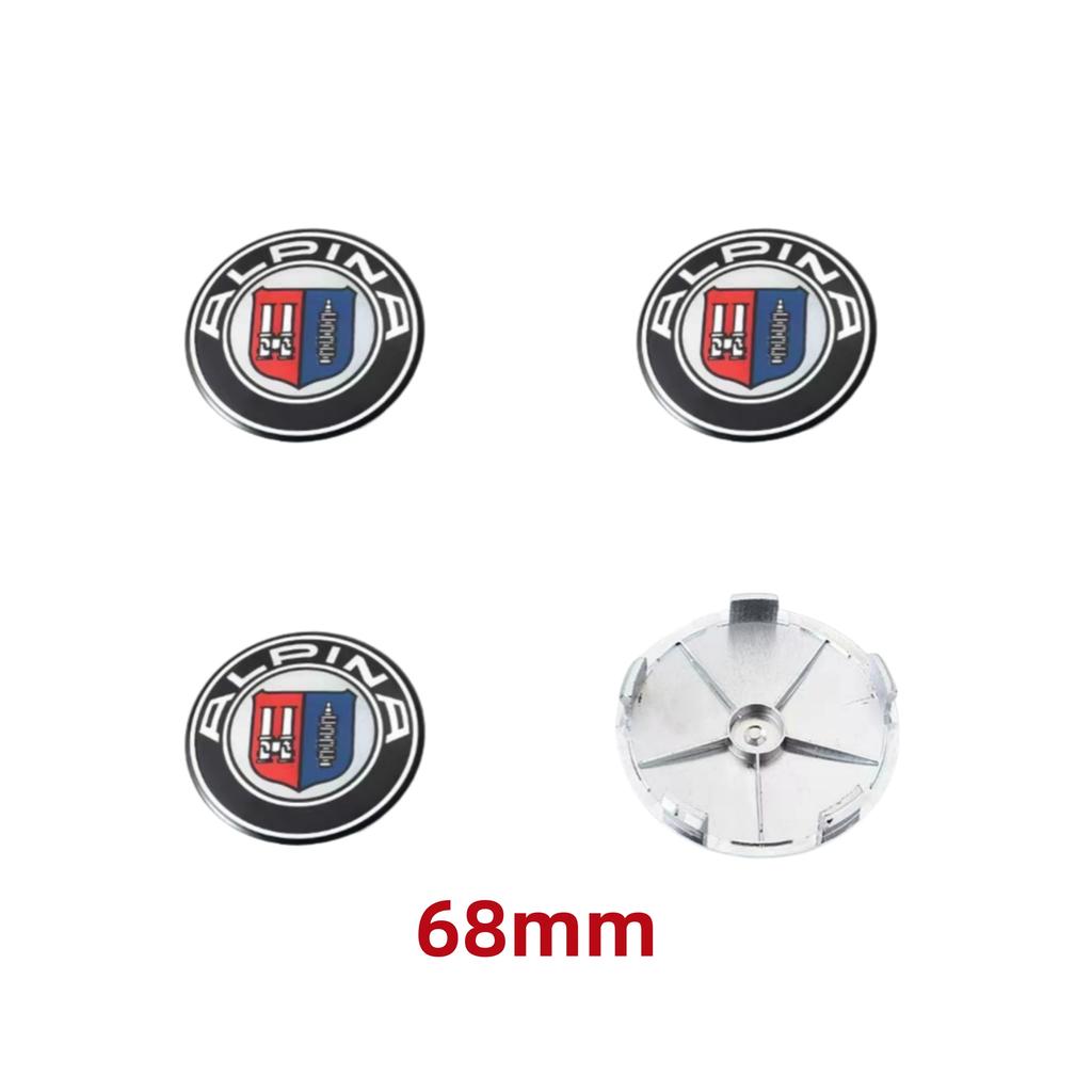 4pcs 56mm 60mm 65mm 68mm For ALPINA Emblem Logo Car Wheel Center Cap Hub Cover Badge Car Styling Accessories For E46 E90 F10 f30