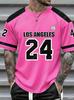 Number23 Los Angeles Print Mens T-Shirt Man Short Sleeves Sportwear Football T-Shirt Vintage Oversize 5 Colors Tees Men Clothes