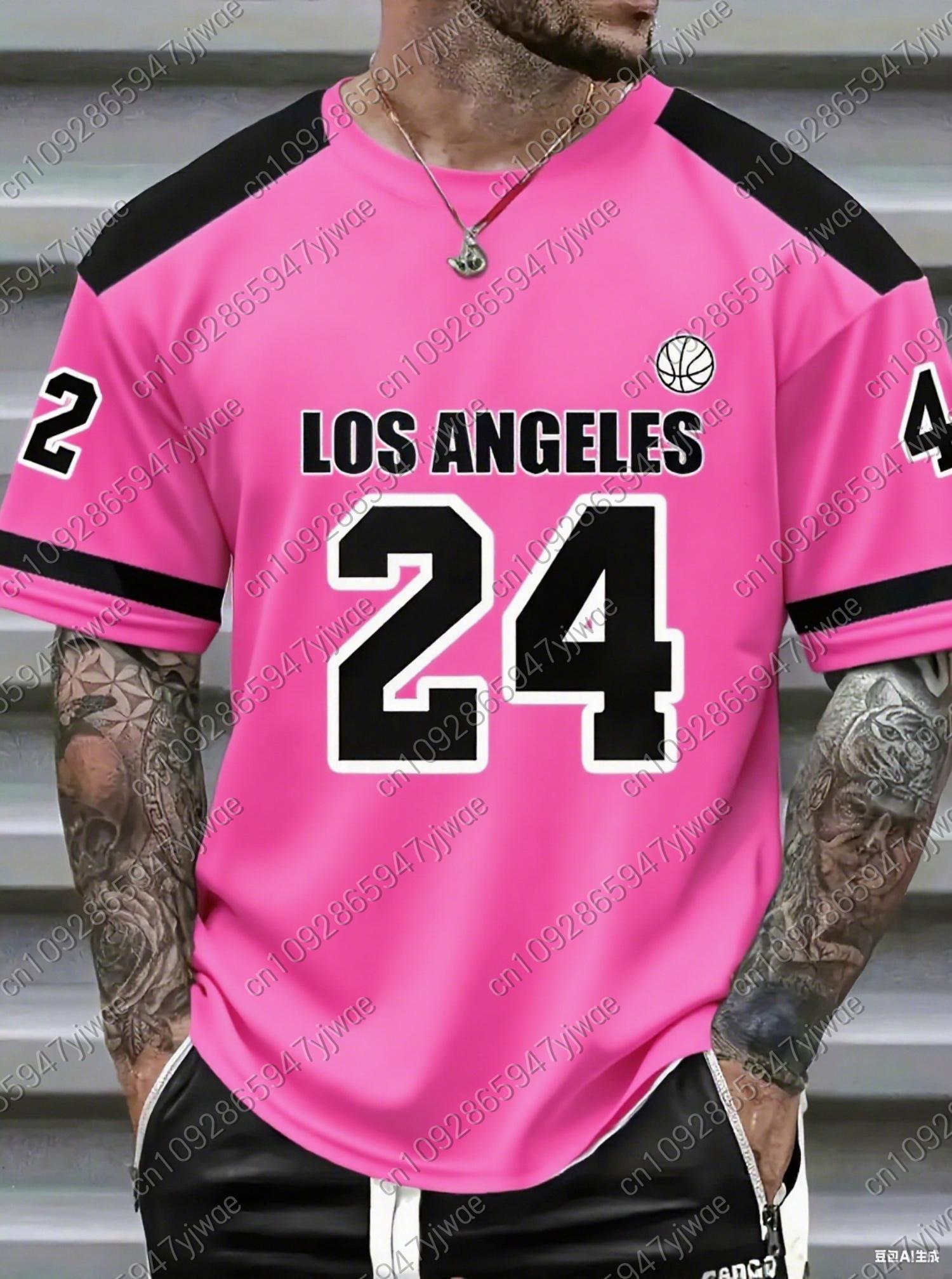 

Number23 Los Angeles Print Mens T-Shirt Man Short Sleeves Sportwear Football T-Shirt Vintage Oversize 5 colors Tees Men Clothes XXL