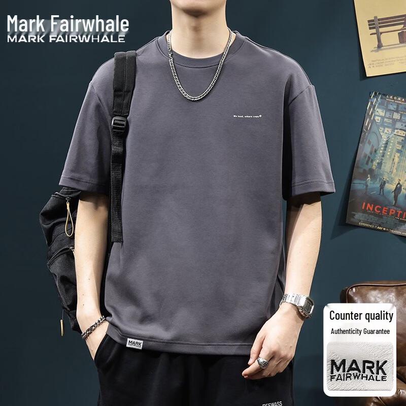 Mark Fairwhale Men's Summer Loose Fit Round Neck T-Shirt