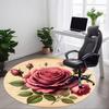 1pc Rose Bouquet Carpet for Office Non-Slip, Round Carpet, Soft & Comfortable, Carpet for Office, Round Floor Mat Yy251225122