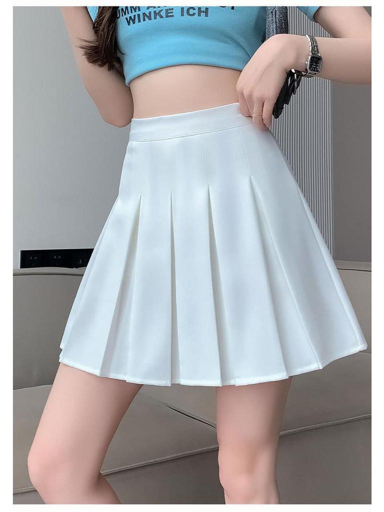 Academy Style Pleated Black Skirt: High Waist, Slimming, Anti-Exposure, Plus Size, Versatile Short Skirt for Autumn and Winter
