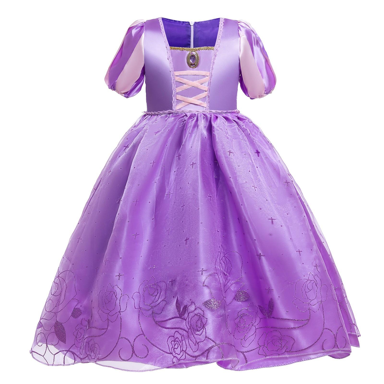 

Костюм принцессы, карнавальный бальный костюм для маленьких девочек в возрасте от 2 до 10 лет, в комплекте с короной, волшебной палочкой и перчатками. Аксессуары 150 фиолетовый