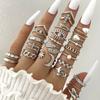 Gold/Silver Wave Joint Rings Set Alloy Love Chain Joint Ring 2024 Multi Style Ring Set  Woman