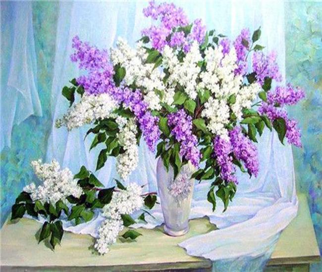 RUOPOTY Oil Painting By Numbers Flower Acrylic On Canvas DIY Frame Wall Art Picture By Numbers Daisy Children's Room Decor