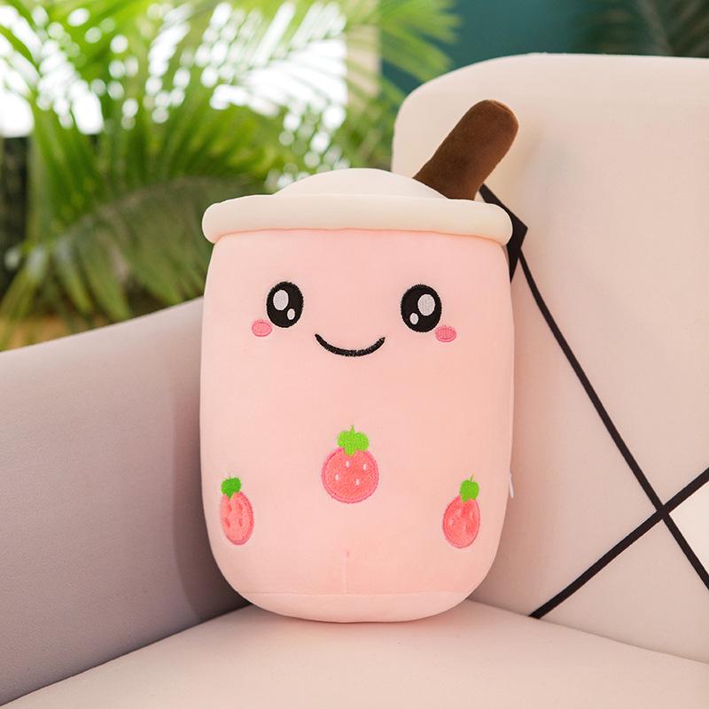 Super Soft Plush Milk Tea Cup Pillow - Cylindrical Sleeping Doll for Kids & Girlfriend Gifts