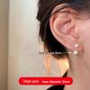Women's Titanium Steel Earrings: Double-Headed Twist Buckle, Horseshoe Two-Ring Design, Niche Style, Wearable While Sleeping.